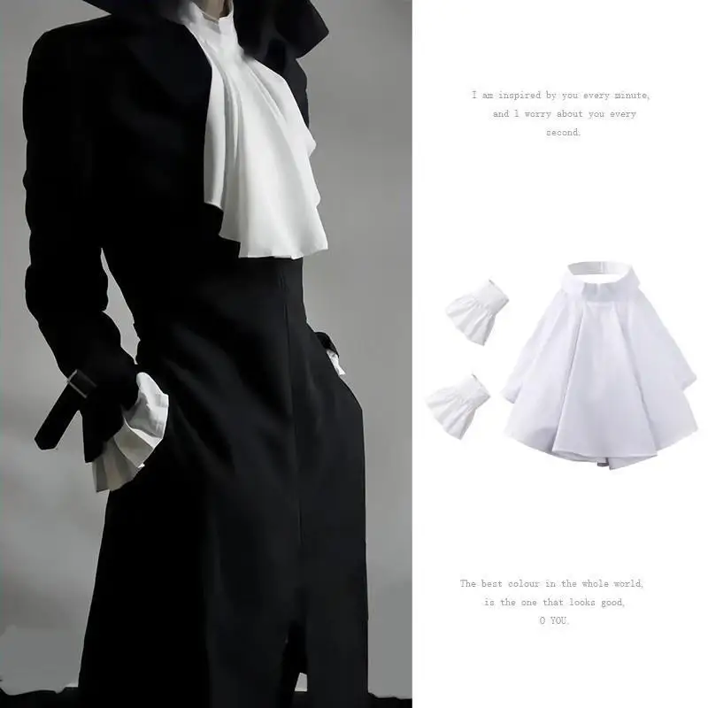 Eleganter viktorianischer Kostümkragen, gerüschter Jabot-Halskragen für Halloween-Partys, Cosplay, Vampirkostümkragen – Detail 9