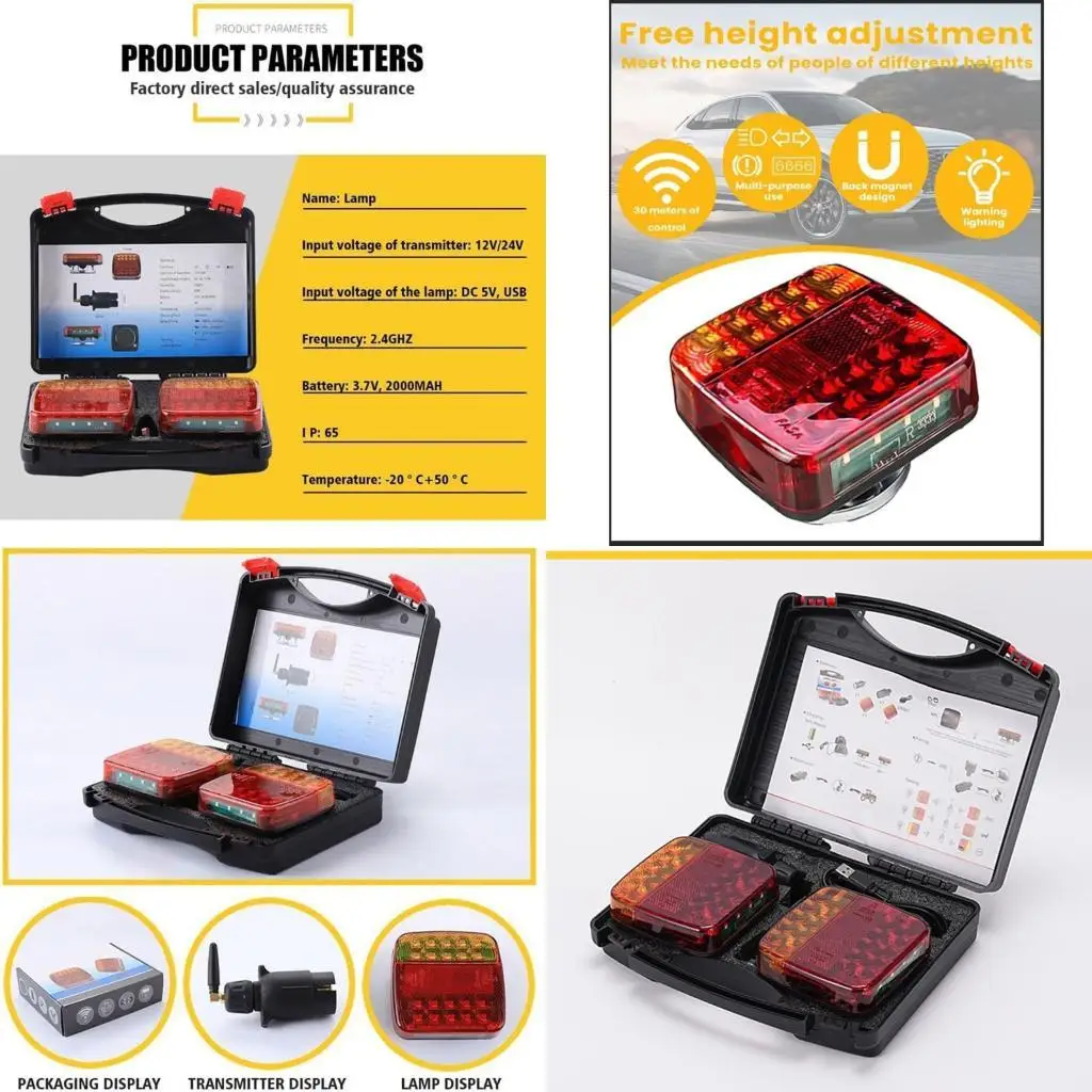 Bright LED Tail Light With Rechargeable Battery And Universal Mount For Various Vehicles