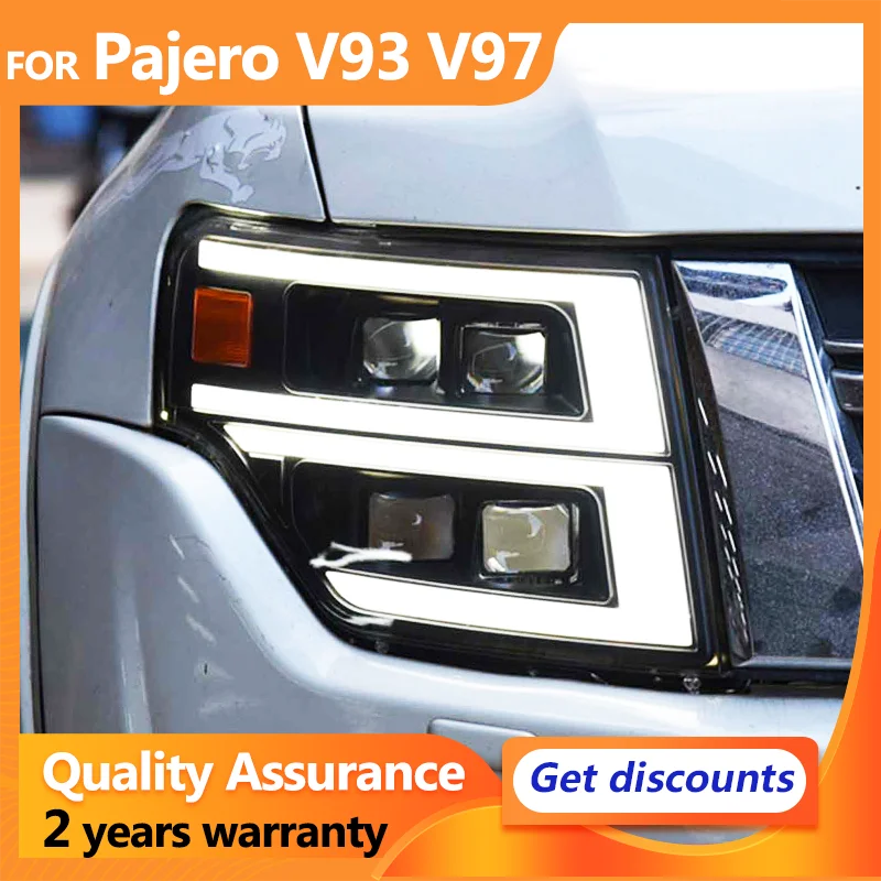 

For Mitsubishi Pajero V97 V93 V87 LED Headlights Montero 2009-2021 Projector 4 Lens Dynamic Turn Signal LED DRL Car Accessories