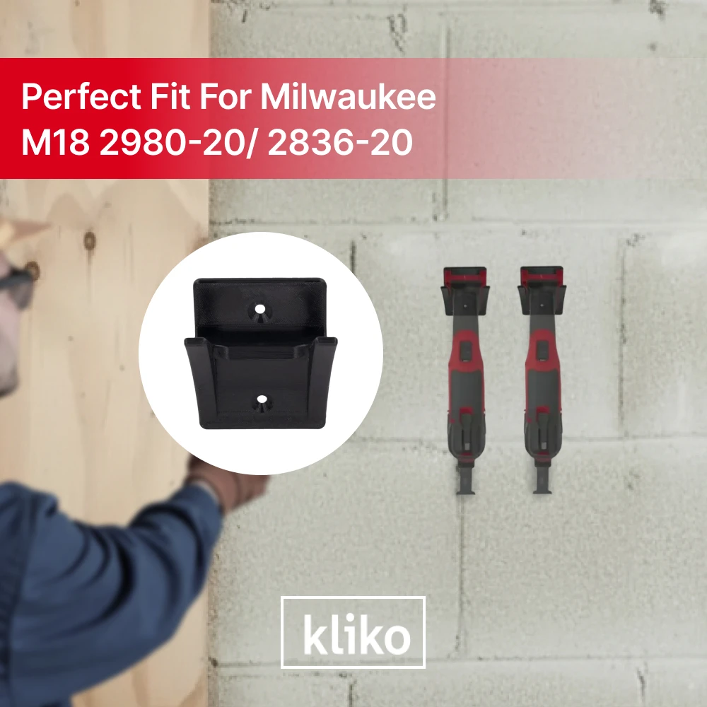 Wall Mount Tool Holder Compatible with Milwaukee M18 FUEL Oscillating Multi‑Tool Storage Bracket Garage Workshop Accessories