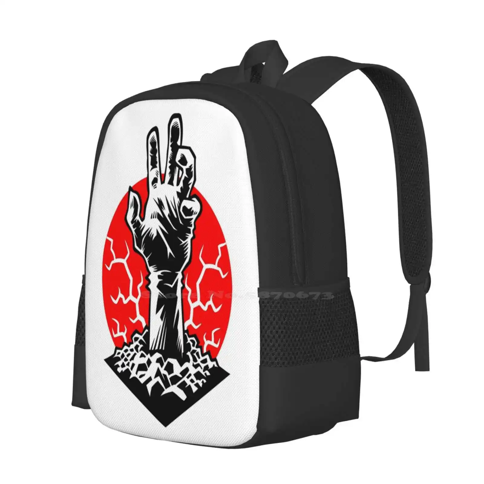 Hand Of Doom Fashion Pattern Design Travel Laptop School Backpack Bag Horror Hand Zombie Metal Punk Skull