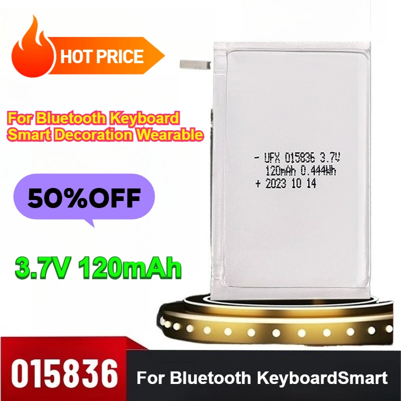 

015836 120mAh for Bluetooth Keyboard Smart Decoration Wearable Ultra-thin Polymer Lithium Battery