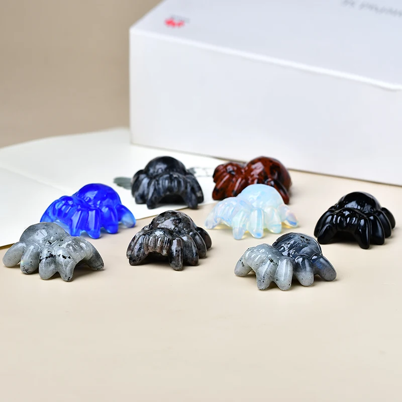 Natural Crystal Spider Carving Home Decoration Ideal Halloween Crystal Gift Decoration