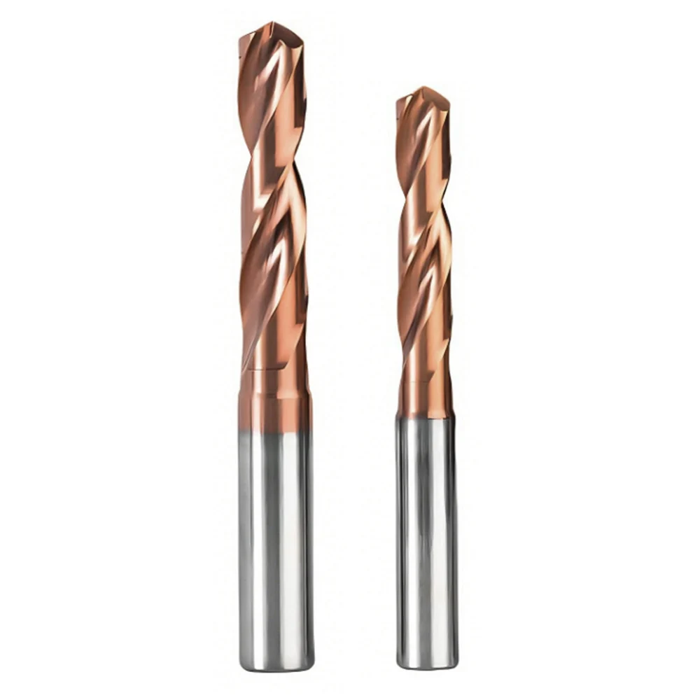 5D Straight Shank Drill Bit Solid Carbide CNC Deep Hole Metal Drilling Tool 3mm To 12mm