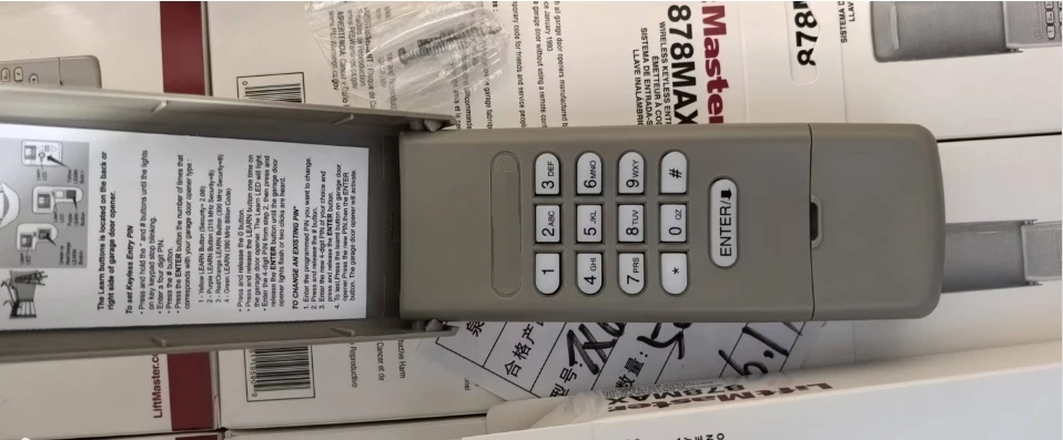 877MAX 377 977LM  Keypad Wireless Keyless Entry Automatic Garage Door Opener ABS Keypad with Rolling Code for Overhead Door