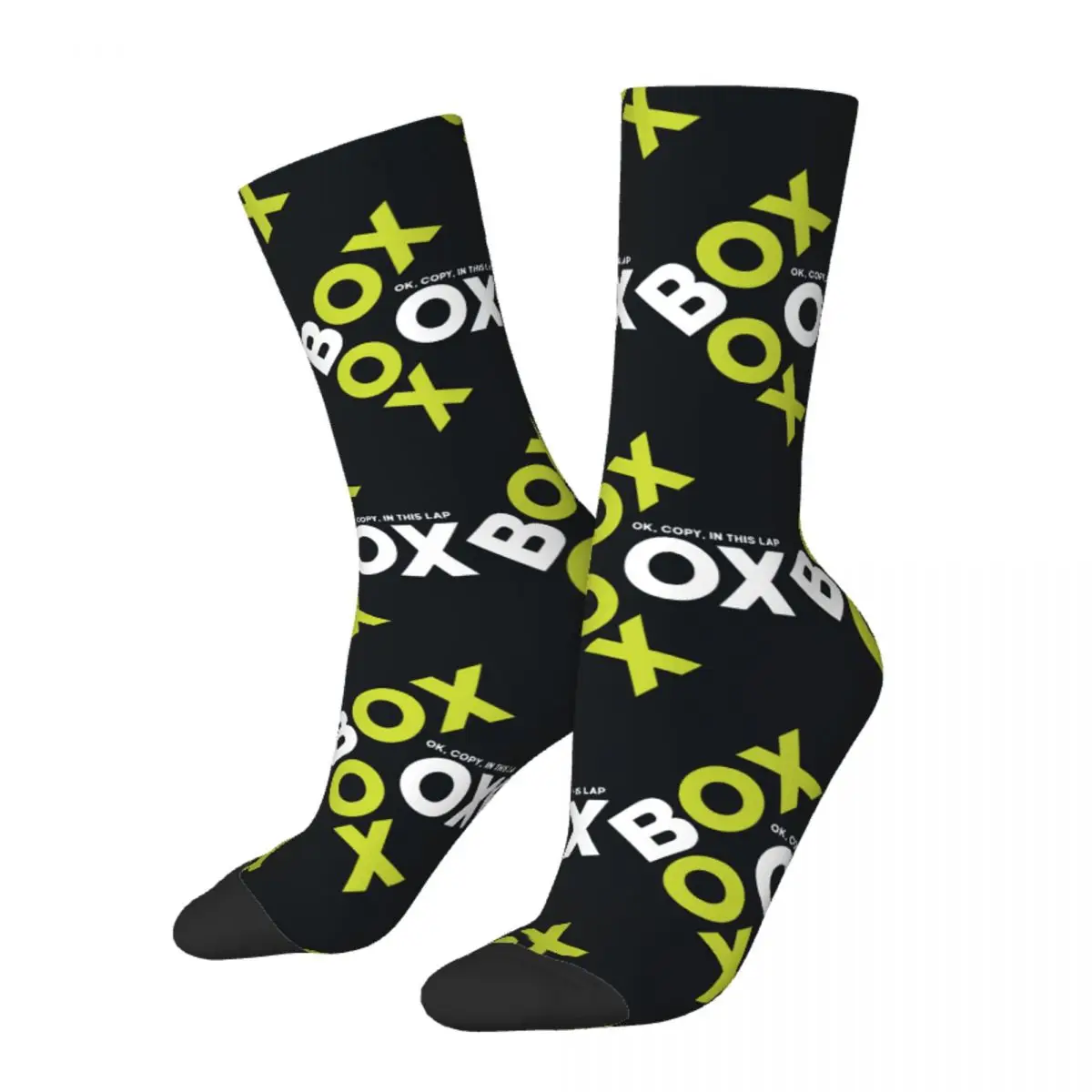 Happy Men's Socks Box Box Box F1 Design Retro Harajuku Formula 1 Hip Hop Casual Crew Crazy Sock Gift Pattern Printed