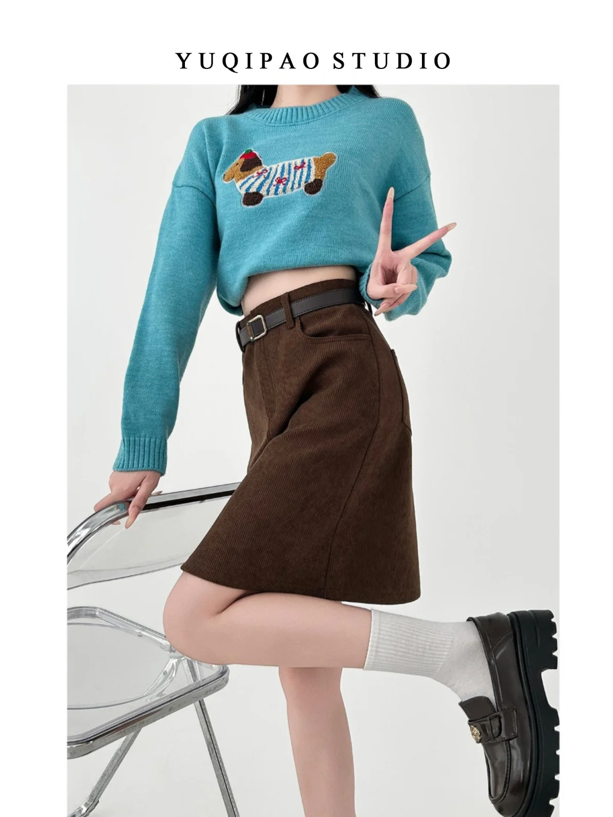 

Женская коричневая вельветовая мини-плиссированная юбка с высокой талией Harajuku, уличная одежда, винтажные свободные повседневные женские короткие юбки трапециевидной формы Y2K