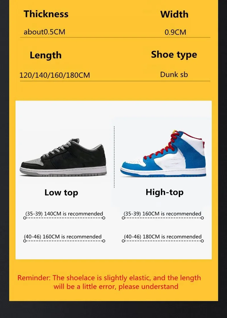 Dunk sb Original klassische Schnürsenkel Halbkreis verdicktes Polyester AF1AJ Schnürsenkel Basketballschuhe rutschfeste Sportschnürsenkel 1 Paar – Detail 11