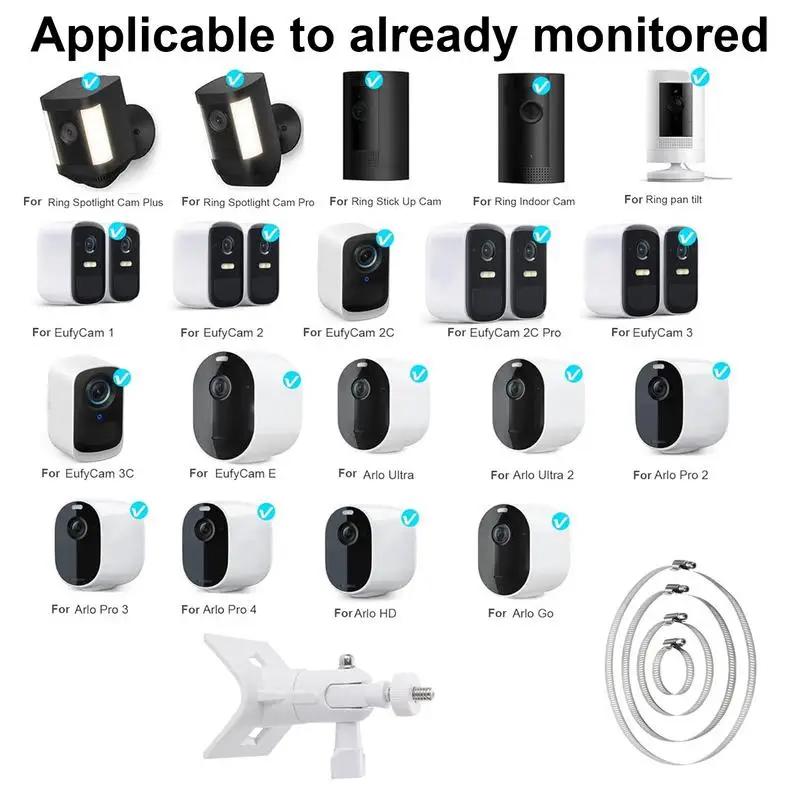 Soporte de anillo montado en la pared, soporte de cámara de acero, anillo de montaje para cámara de interior y exterior