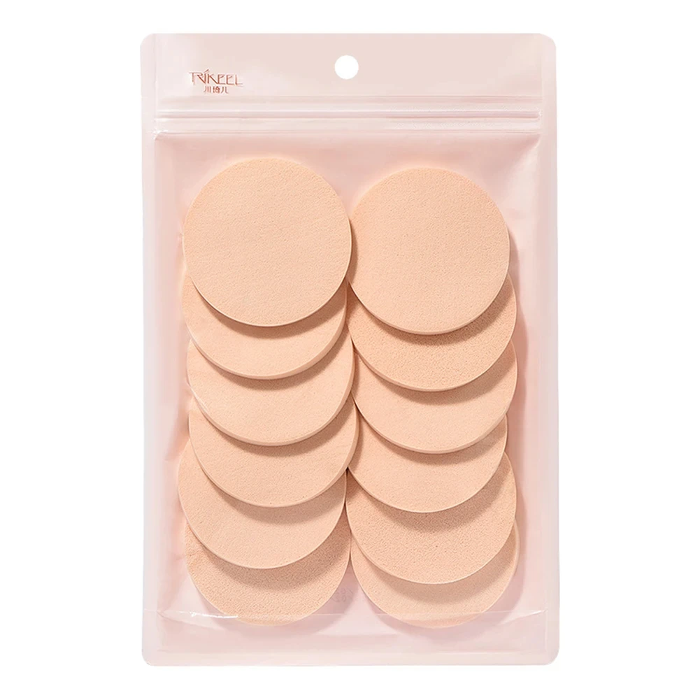 12Pcs Cosmetic Puff Makeup Super Soft Puff Wet Dry Dual Use BB CC Cream Contour Facial Makeup Sponge Portable Trave Beauty Tool