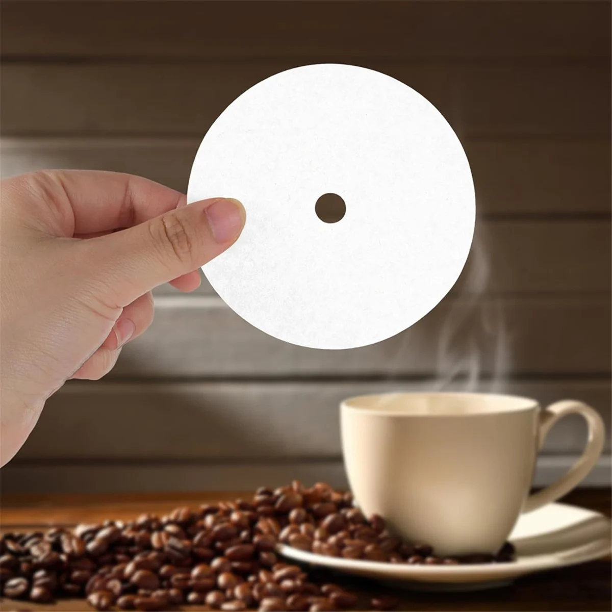 500PCS Count Percolator Coffee Filters, 3.75 Inch Natural Unbleached Disposable Coffee Filter Disc Coffee Filters White-A70Z