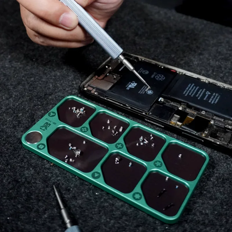 

YCS Mr Yang Magnetic Screw Storage Board Aluminum Alloy Magnetic Screw Storage Tray Magnetic Parts Holder Repair Tools