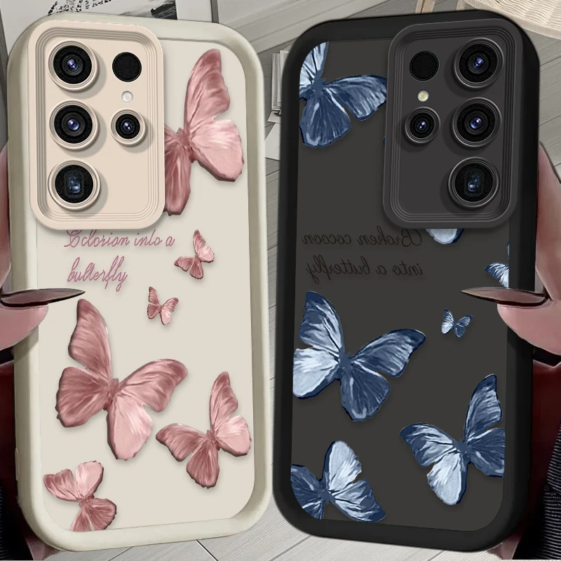 레트로 나비 폰 케이스 삼성 갤럭시 S24 S25 S23 울트라 S22 S21 플러스 FE A36 A56 A26 A16 A06 A15 A25 A35 A55 5G 커버