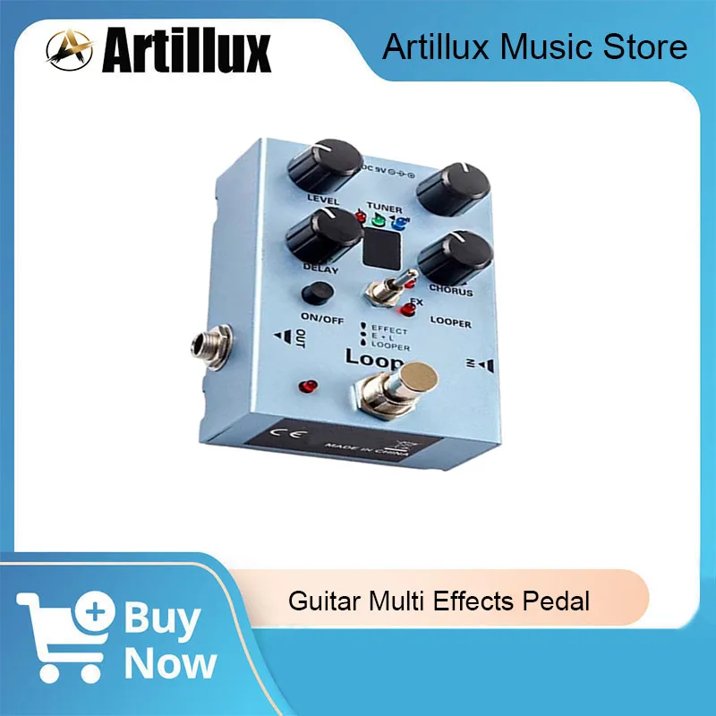 1Pc Electric Guitar Effect Pedal with LED Lights Multi Effect Electric Guitar Pedal Looper for Homes studio Practice