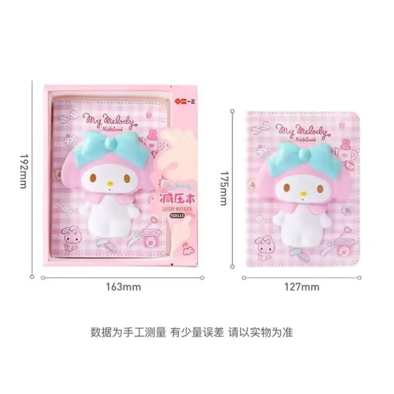 Sanrio Hello Kitty My Melody Cinnamoroll Stress relief notebook Stereoscopic notebook Kawaii notepad