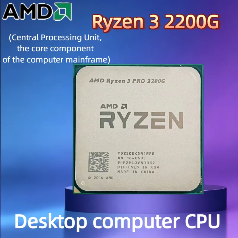

AMD Ryzen 3 2200G YD2200C5M4MFB Used R3 2200G 3.5 GHz Zen 0.014 Quad-Core Quad-Thread CPU Socket AM4