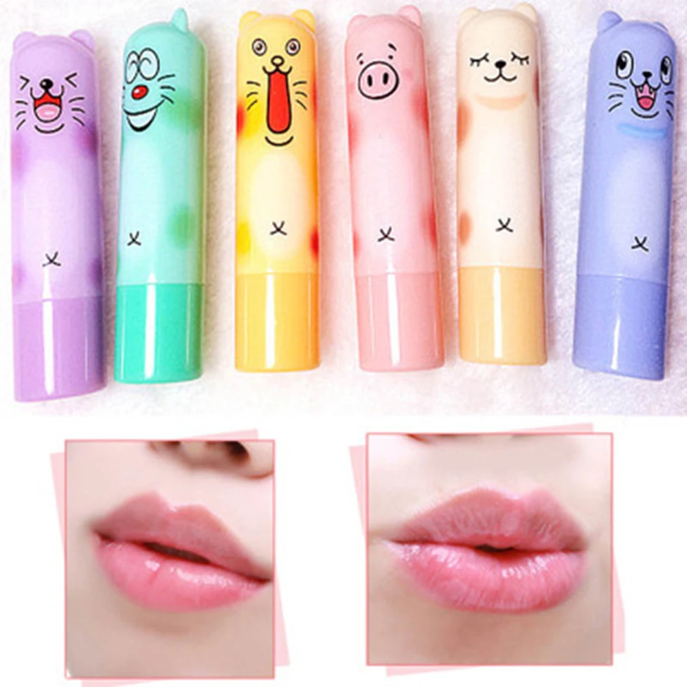 1~10PCS Natural Plant Lip Balm Moisture Colourless Cartoon Lip Balm Fruit Embellish Lipstick Baby Lips Lip Care Random Colors