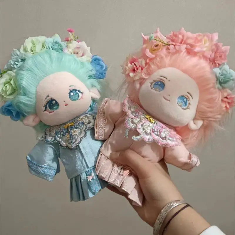 

10cm Doll Chinese Style Clothes ,17cm plush Hanfu, Beautiful Lovely Flower Cute Bag Set Handmade Doll Accessories