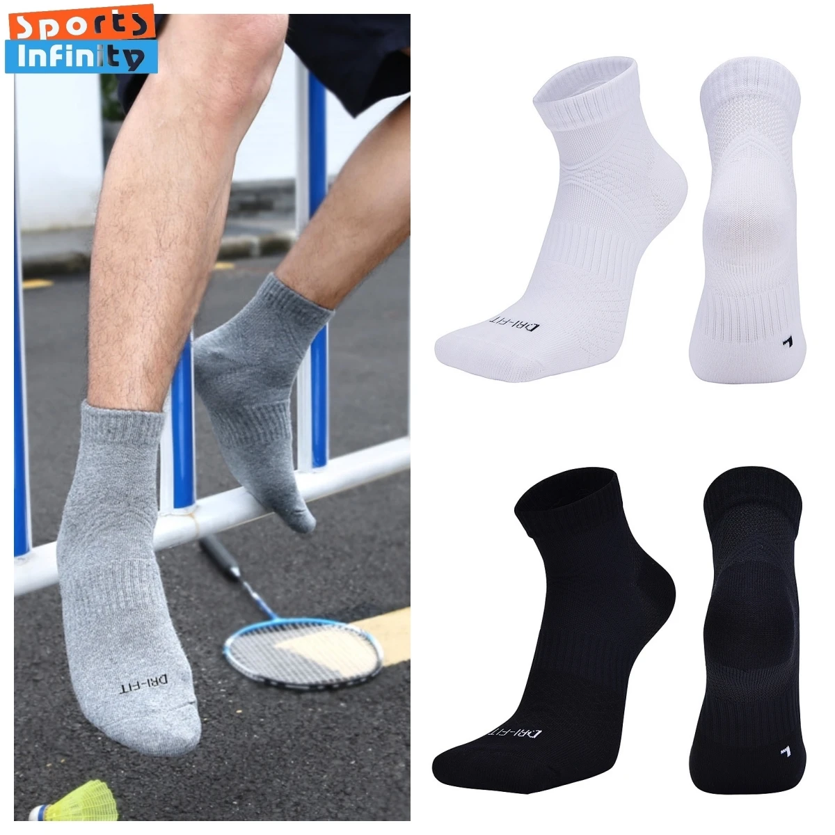 Breathable and Sweat Absorbing Cotton Professional Sports Socks for Men Women Tennis Socks Fitness Running Socks for Basketball