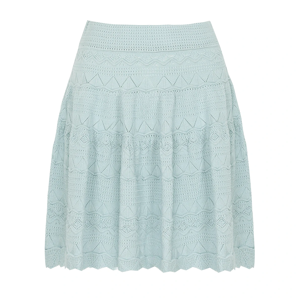 26260 Summer High Quality New Fashionable Commuter Women's Knitted Pattern Wave Slimming A-Line Half Body Skirt