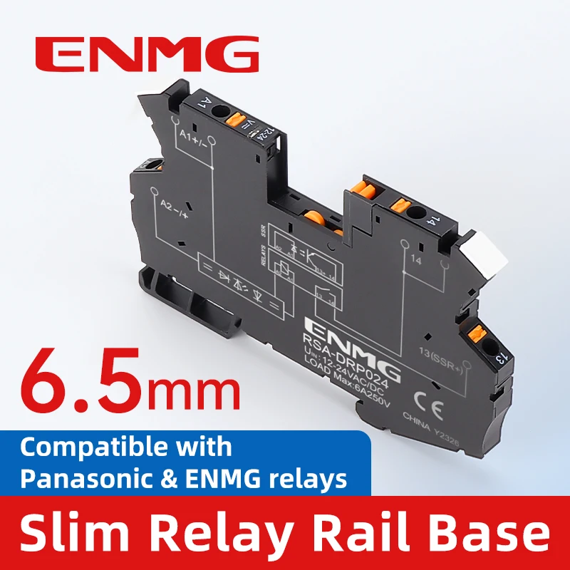 ENMG RSA-DRP024 Ultra-Thin Intermediate Relay Base - DC Module, Compatible with Panasonic AP Series