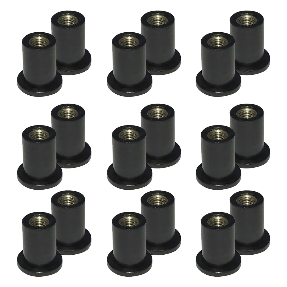 

20Pcs Universal Rubber Well Nuts 5mm Motorcycle Windshield Secure Mounting Durable Fairing Bolt Kit Vibration Dampening
