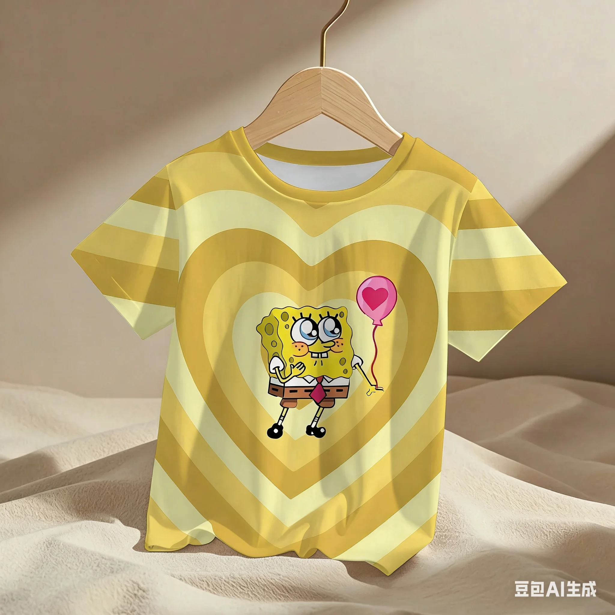2026 جديد Harajuku الشارع موضة الأولاد الجولة الرقبة تي شيرت سبونجبوب سكوير ثلاثية الأبعاد الكرتون الصيف الأطفال تي شيرت غير رسمي #1