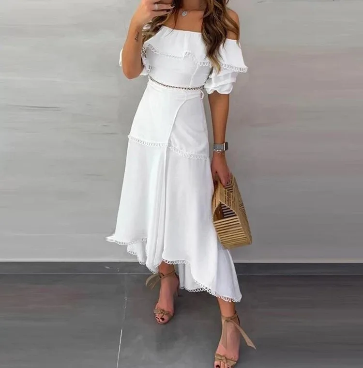 

Юбка, комплекты из 3 предметов, женские повседневные костюмы, топ с открытыми плечами, кружевная юбка нестандартной формы, офисная женская одежда, летний ансамбль 2025 г.