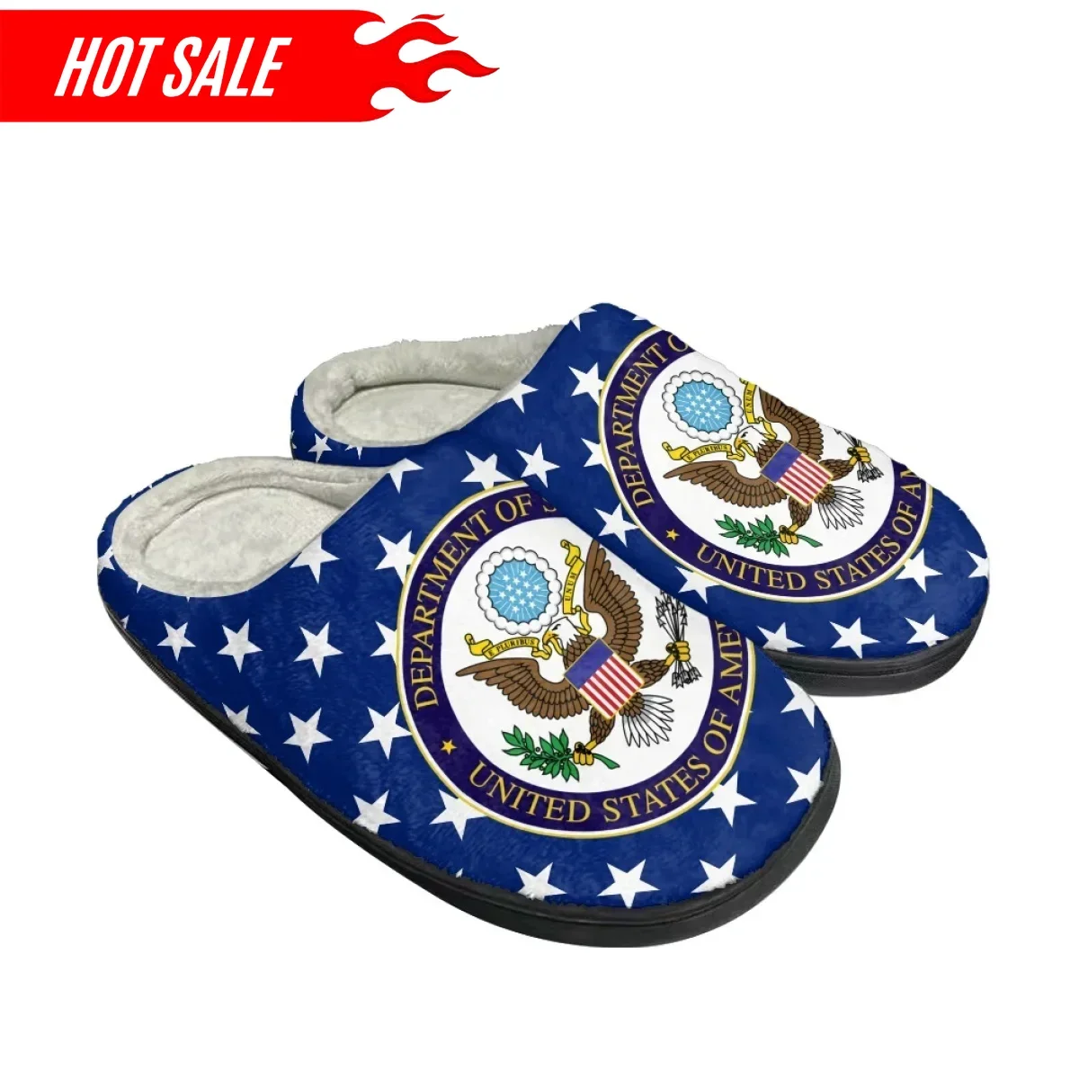 

2025 Winter Home Slippers American Flag Print Unisex Slippers Anti Slip Soft Warm Indoor House Slides Women Footwear