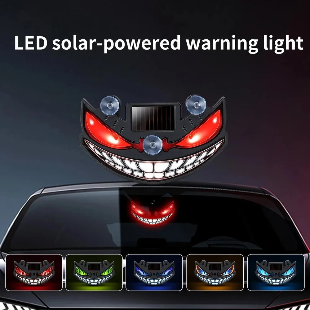 New Devil's Eye Solar Charging Dynamic LED Light Halloween Multi Mode Warning Decorative Light, No Wiring Required