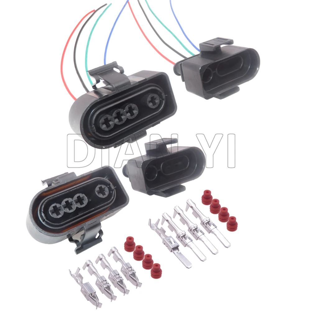 1 Set 4 Way Car O2 Oxygen Sensor Wire Cable Socket AC Assembly For VW Audi 3A0973334 3A0973304 Auto Electrical Connector