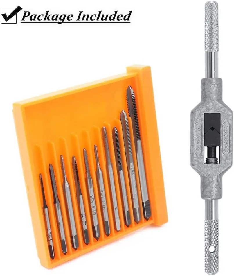 11Pcs Micro-Taps Bit Small Hand Screw Thread Taps M1-M3.5 HSS Mini Metric Plug Tap Screw Tap Drill Tapping Tools ﻿