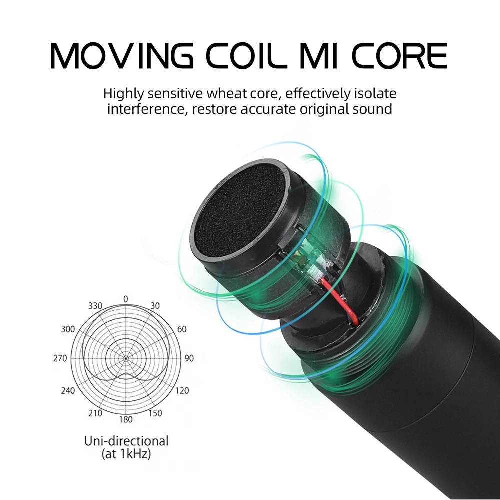 VP-02 4-Channel Handheld Wireless Microphone System with Built-in Lithium Battery, Rechargeable Handheld Microphone for Karaoke