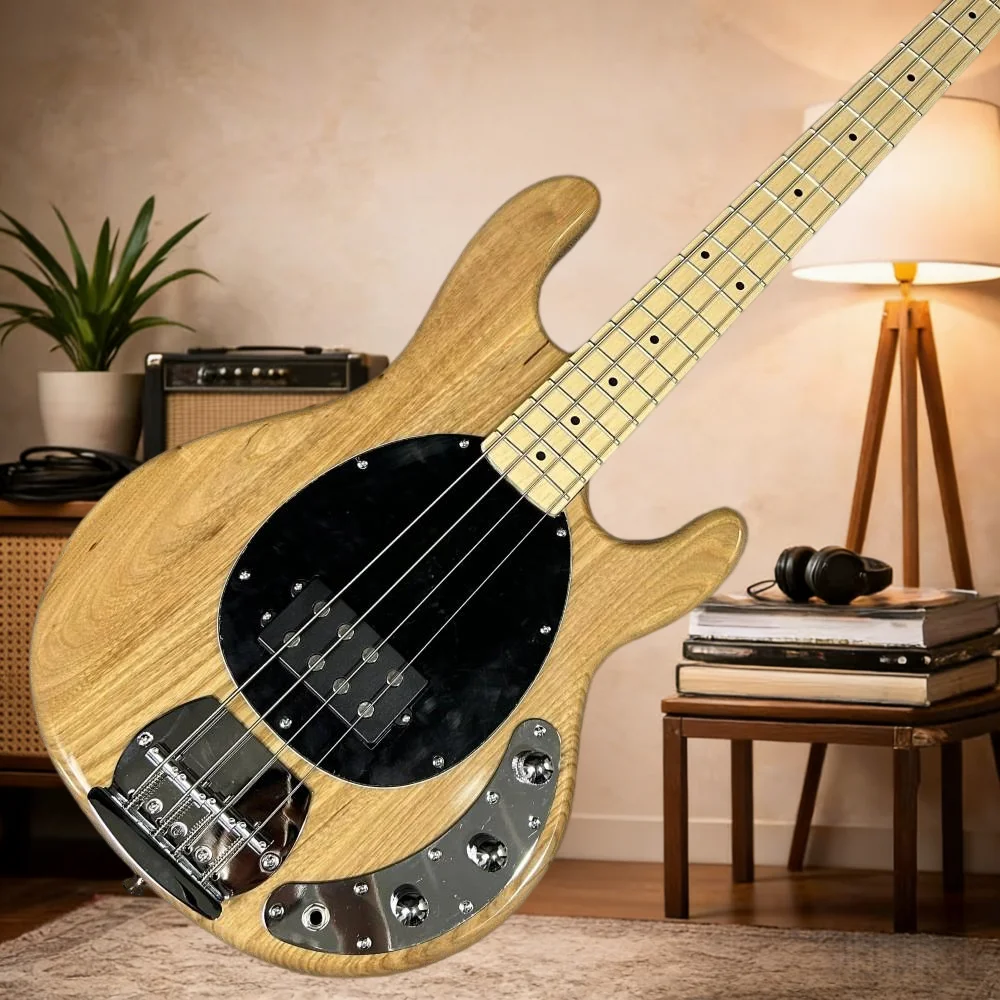 

Wood Bass STS Personalized Customization Elm Wood Neck Maple Neck Sound Transparent Electric Guitar Free Shipping