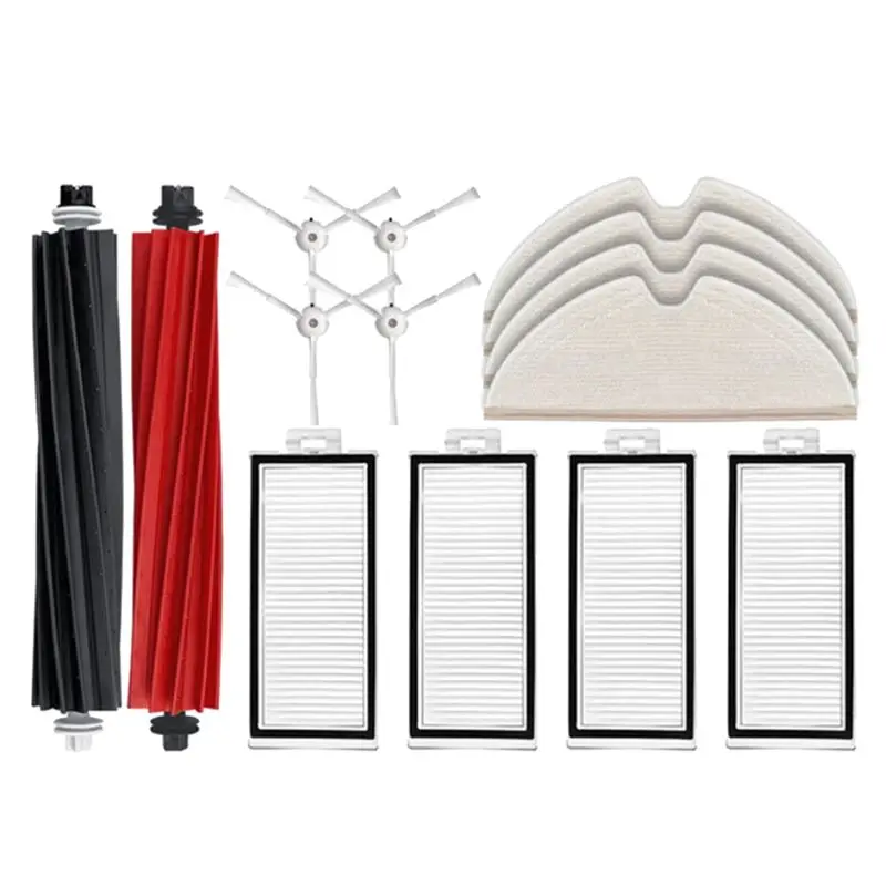 ABKW-Main Side Brush Hepa Filter Mop Cloth Main Brushes Replace Main Brushes For Roborock Q8 Max, Q8 Max+, Q5 Pro, Q5 Pro+ Vacuu
