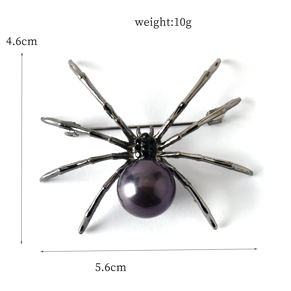 Exaggerated black white spider creative brooch men women party clothes scarf accessories pin brooches gift