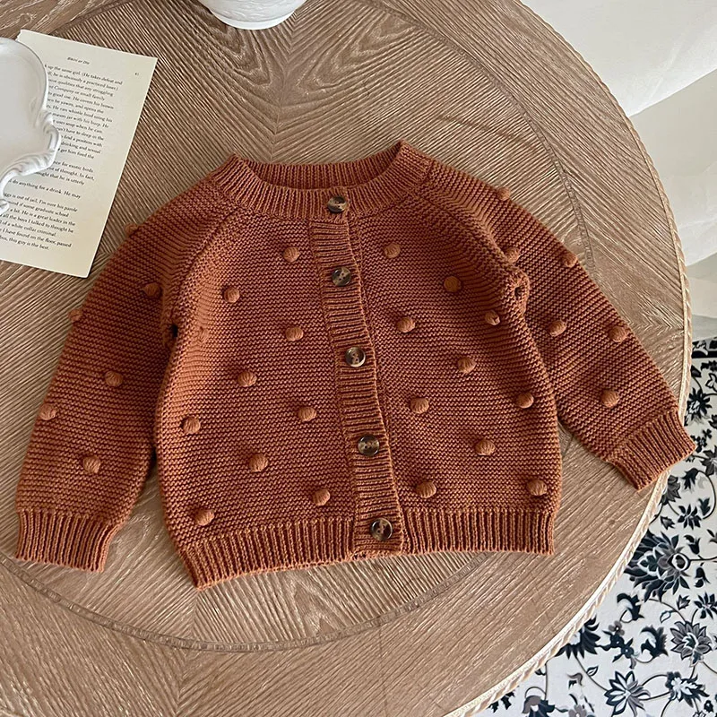 Infant Baby Girl Knitting Cardigan Toddler Baby Girls Sweater Coat Autumn Spring Korean Style Long Sleeve Cardigan Coat