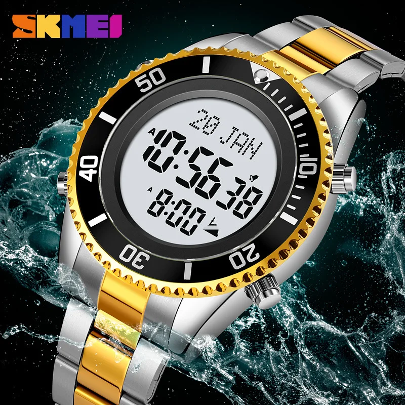 SkmeiHerren Casual Business Watch Elektronische Uhr Leuchtender wasserdichter Wecker Multifunktionale elektronische Uhr