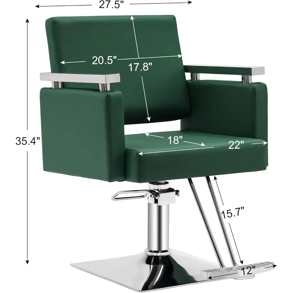 Classic Hydraulic Barber Chair Styling Salon Chair for Hair Stylist Beauty Spa Equipment 8808 (Green)