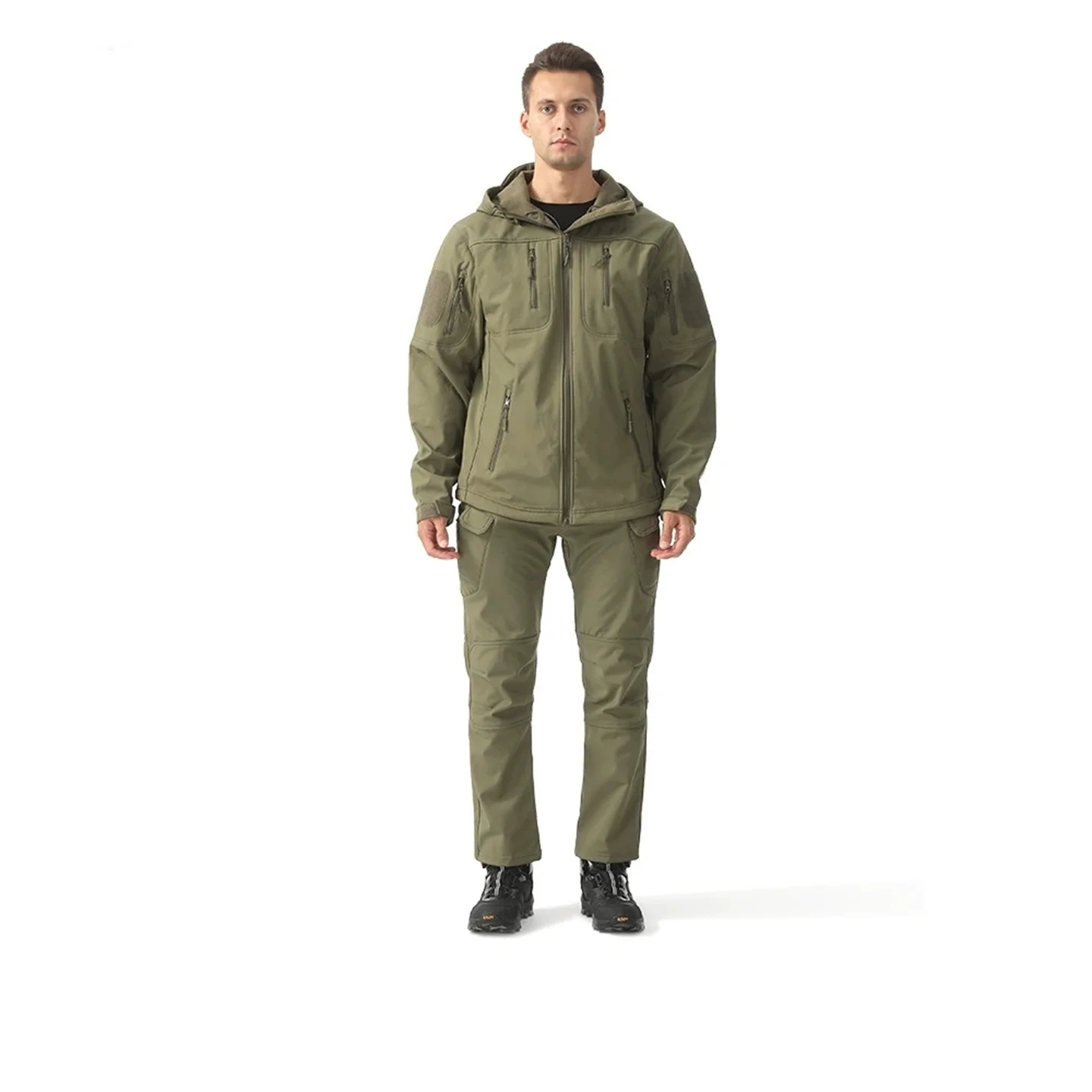 Winter Camouflage Hunting Uniform Outdoor Thermal SoftShell Jacket And Pants Men's Windproof Waterproof Tactical Suit