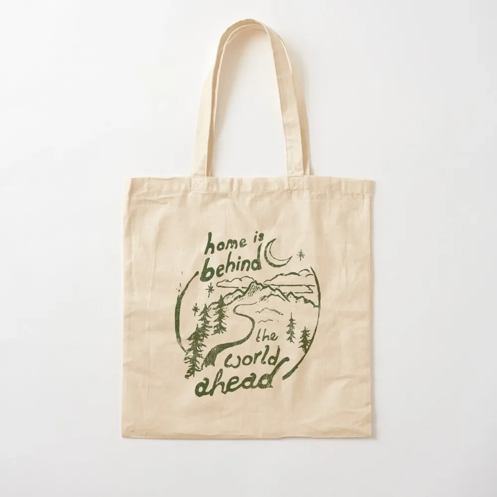 

Home is Behind Quote Tote Bag eco bag folding shopper bag women canvas