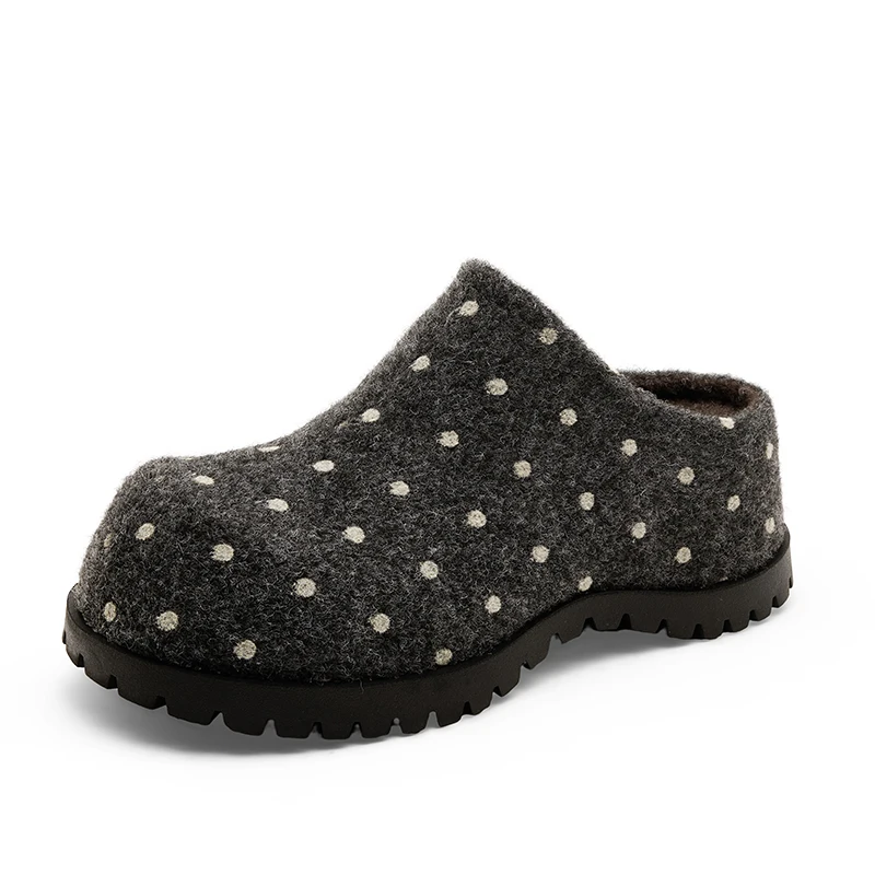 Women's Polka Dot Platform Mule Clogs - Backless Slip-On Shoes