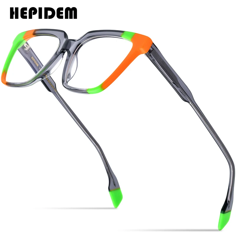 

HEPIDEM Multicolor Acetate Glasses Frame Men Retro Square Eyeglasses Women Optical Spectacles Eyewear 9227