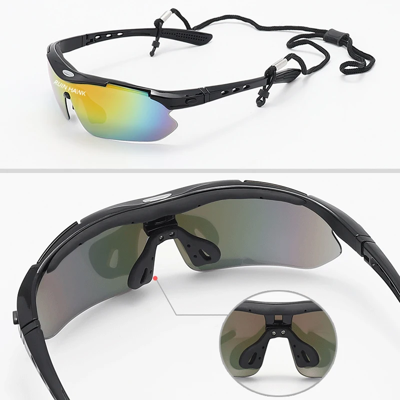 UV400 Outdoor Camping Sports Fishing Glasses for Men and Women Mountain Riding Sunglasses for Bicycle Riding Goggles 5 Lenses