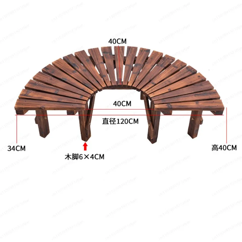 Succulent flower stand shape, outdoor terrace, Internet celebrity shelf, balcony semicircular pure solid wood stool, flower pot