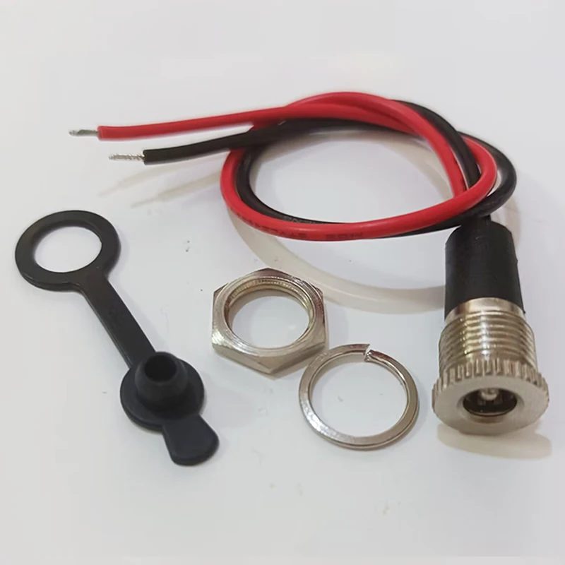 5.5*2.5/5.5*2.1mm Electric Lithium Battery Bicycle Connection Charging Port DC Power Supply Female Head With Cable Wired Socket