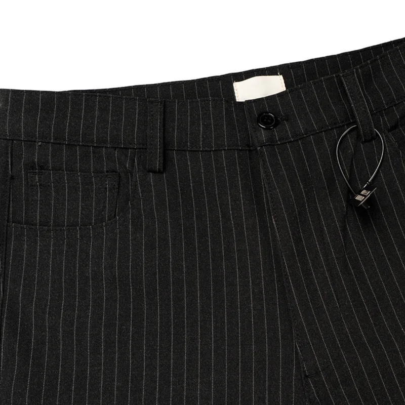 WVGA Frühling Herbst Neue Mann Flut High Street Splash-tinte Cut Gestreiften Design Nische Chic Casual Ausgestelltes Breite bein Anzug Hosen Ins W9168