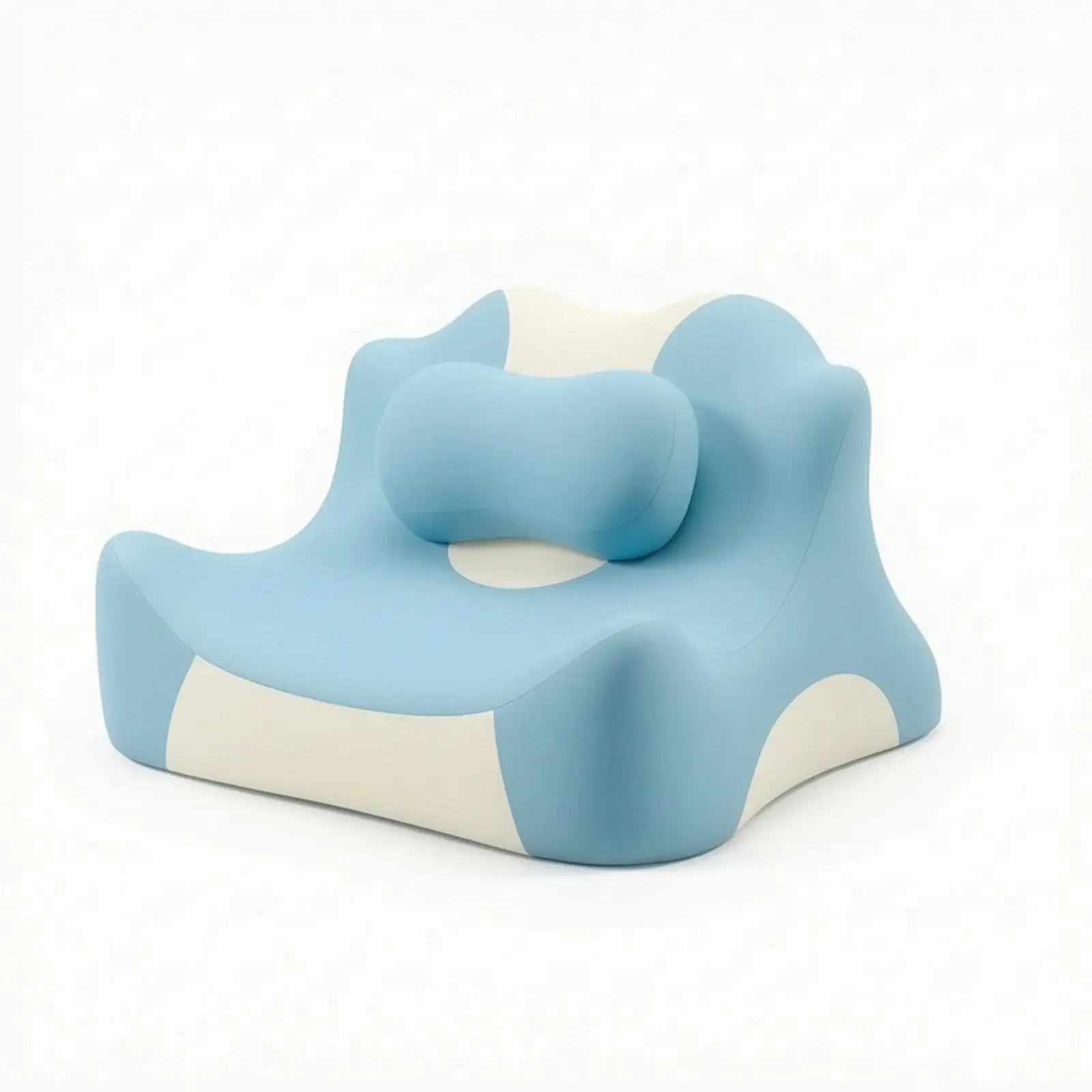 Ergonomic Neck Support Pillow for Reading Lounging with Contoured Backrest and Side Supports Memory Foam Cushion