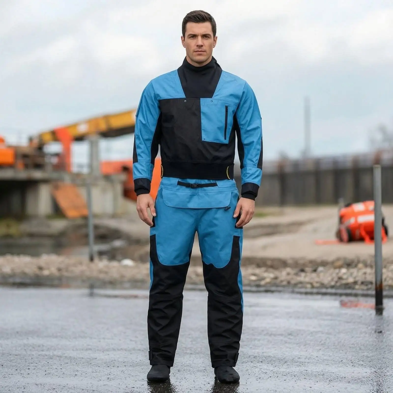 Men Thermal Diving Suit Long Sleeve Top and Pants Snug Cuff Dry Wear for Spearfishing Lobstering Offshore
