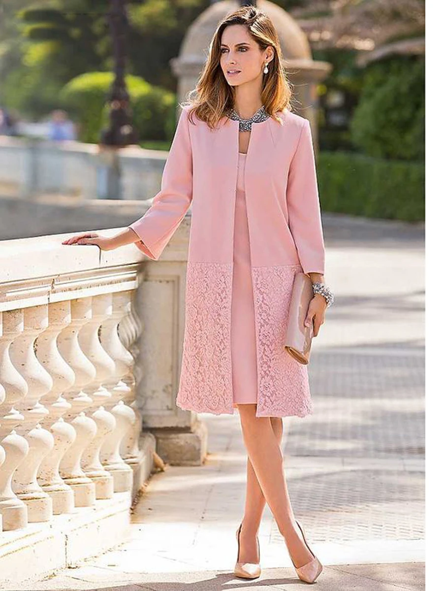 Mother Of The Bride Groom Dresses Set 2023 Vintage Short Pink Jacket Outfit Wedding Party Gown kurti vestido de madrinha farsali